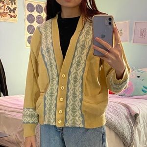 Vintage Tan Button Up Cardigan size S